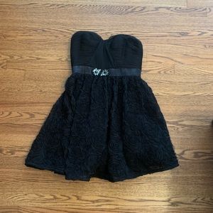 Strapless black dress